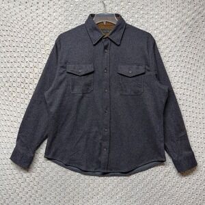 Jachs New York Flannel Shirt Jacket Mens XL Blue Brown Long Sleeve Button Up